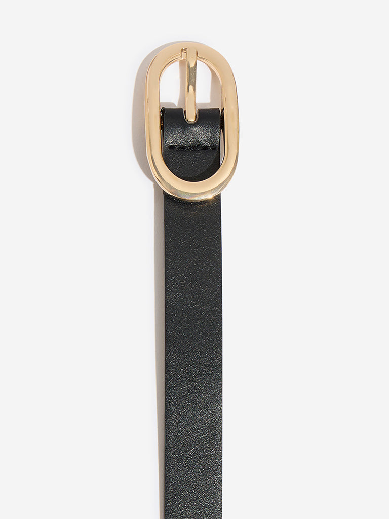Westside Accessories Black Oval Buckle Belt (Small)