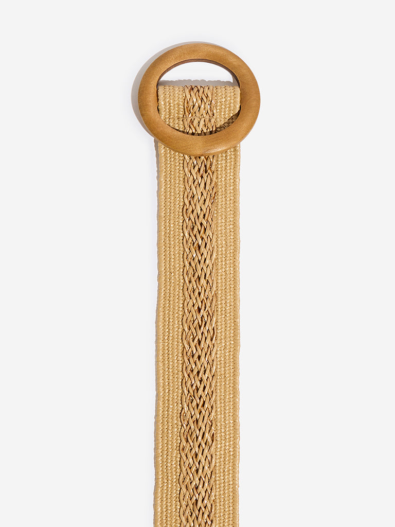 Westside Accessories Beige Raffia Belt