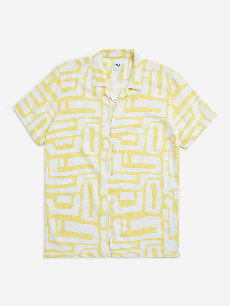 Y&F Kids Yellow Geometric Pattern Shirt