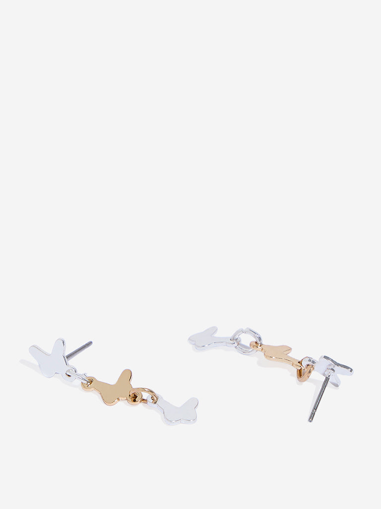 Westside Accessories Gold and Silver Butterfly Earrings Set - Pack of 6