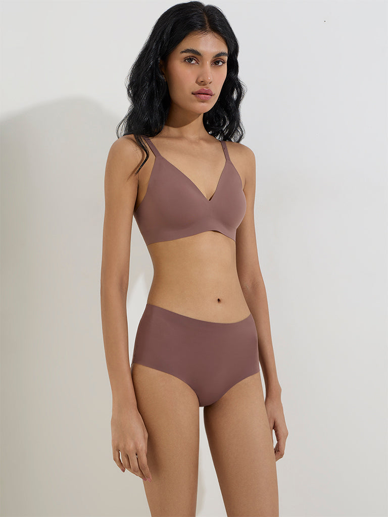 Superstar Brown Invisible Triangle Lightly Padded Bra