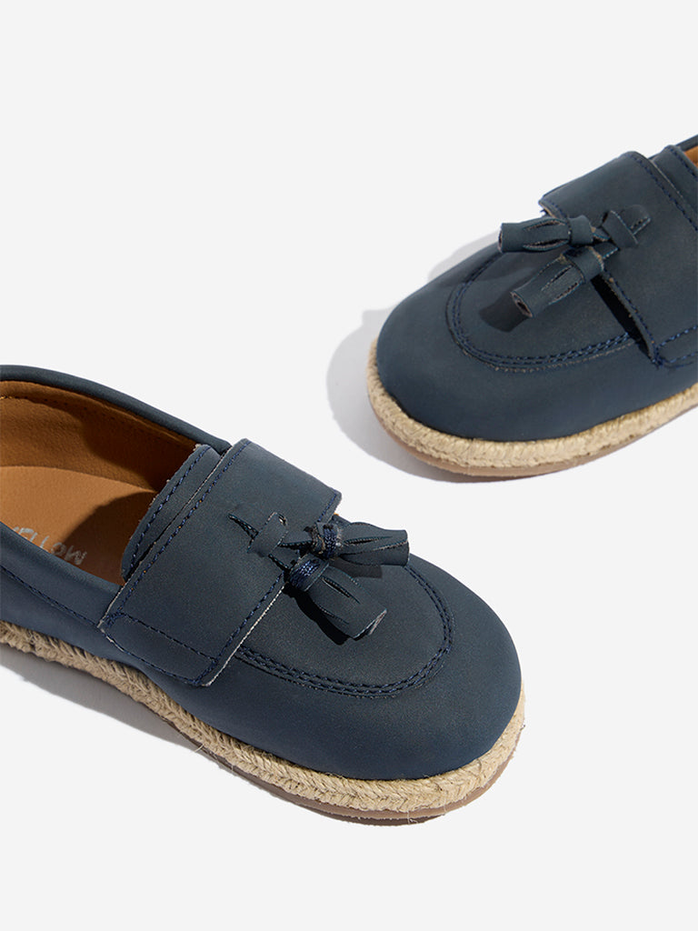 Yellow Navy Tassel-Detail Shoes