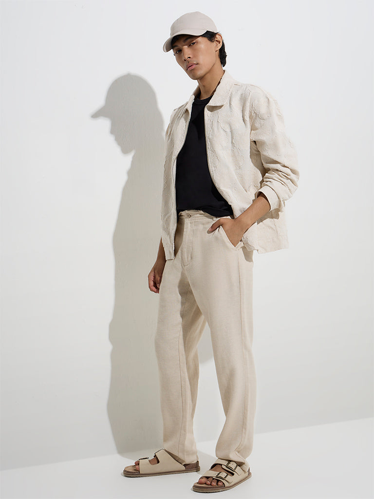 ETA Off-White Floral Relaxed-Fit Cotton Jacket