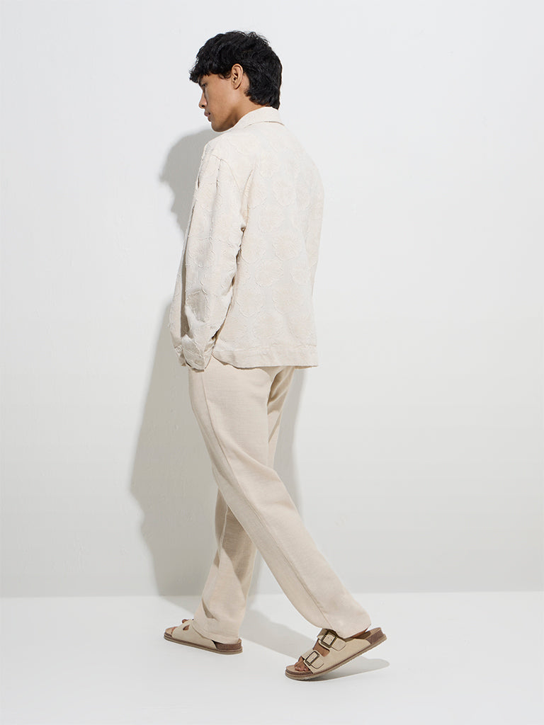 ETA Off-White Floral Relaxed-Fit Cotton Jacket