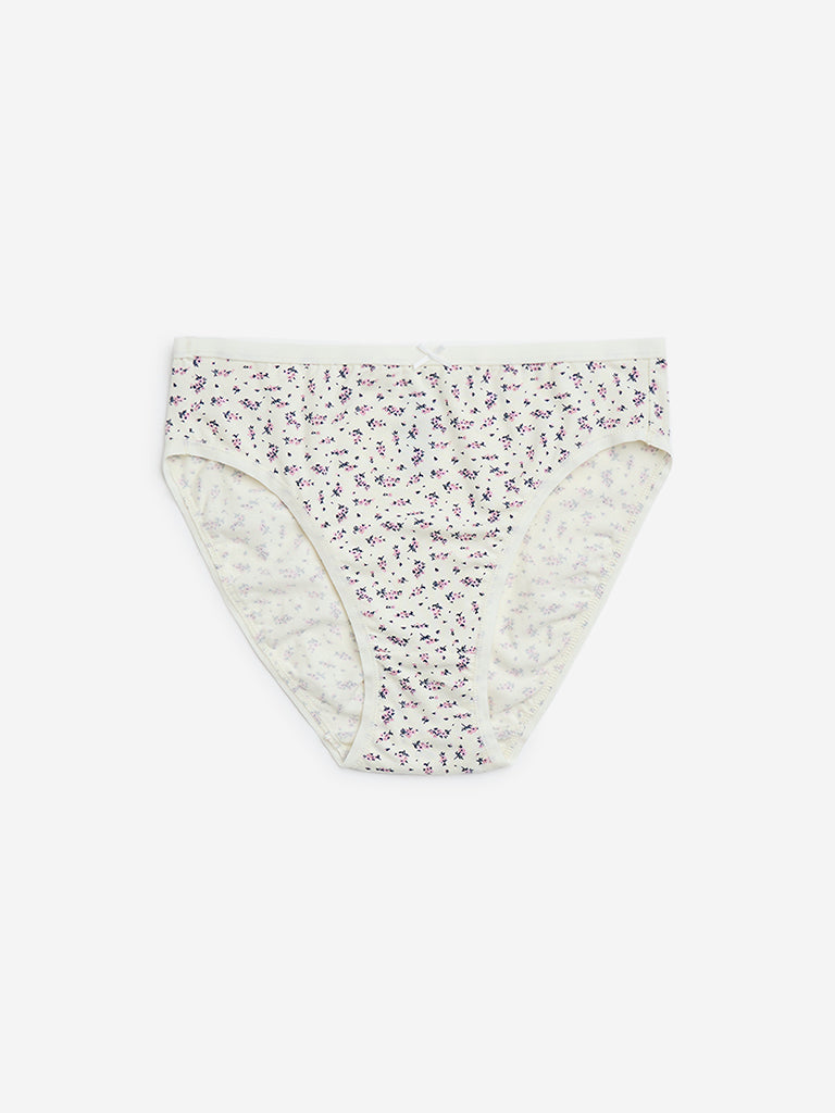 Wunderlove Dusty Pink Print Cotton-Blend Briefs - Pack of 3