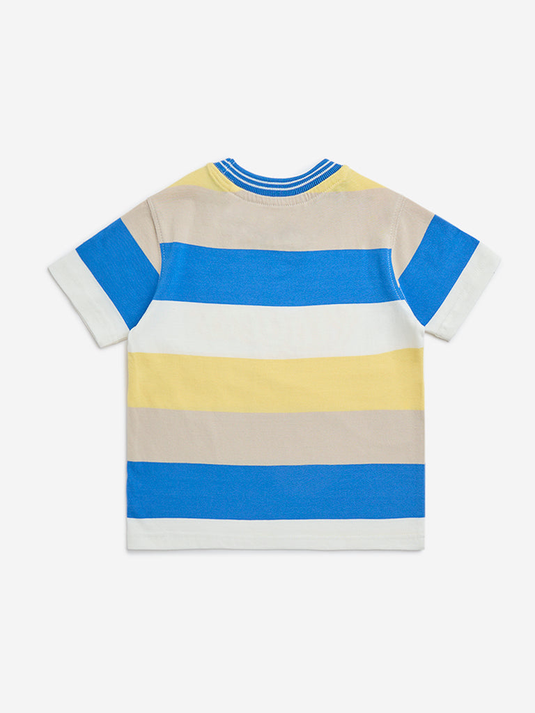 HOP Kids Multicolour Text Design Cotton T-Shirt