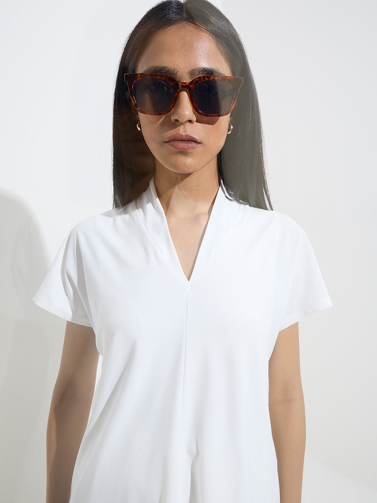 Buy Wardrobe White Solid Blouse from Westside - Main Image