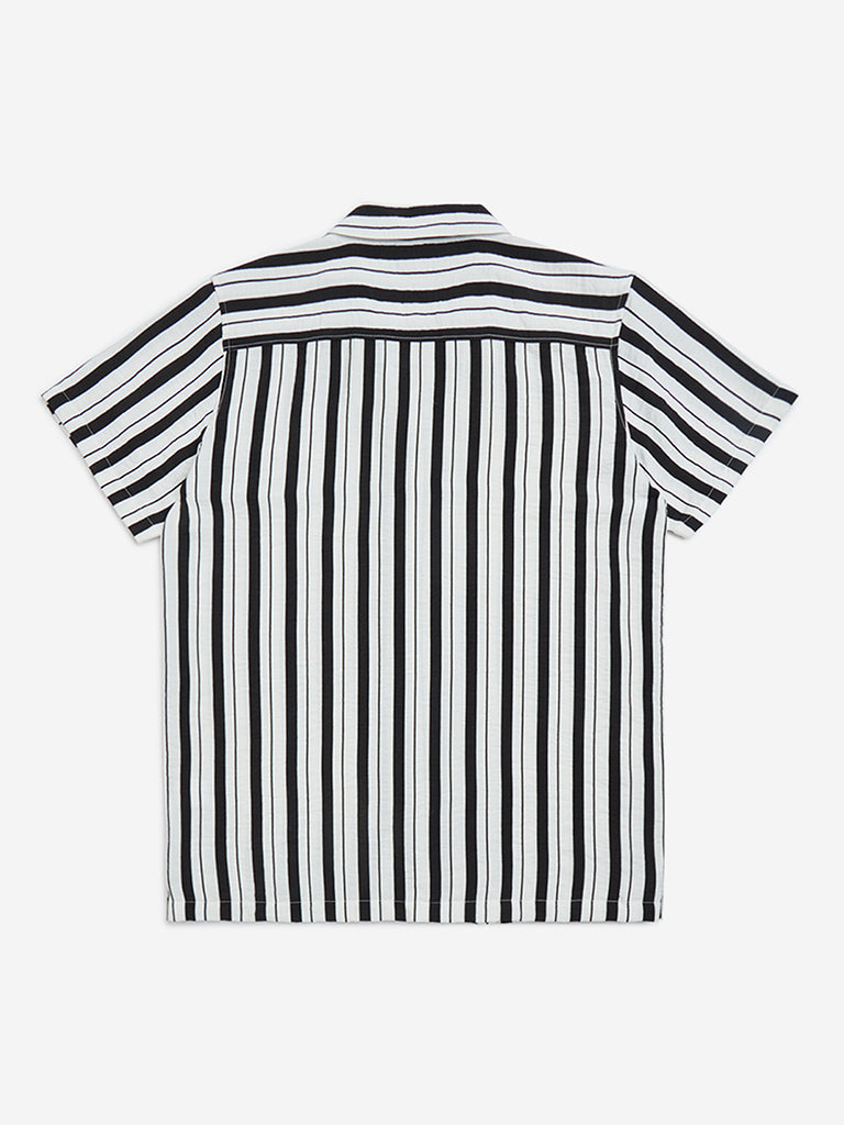 Y&F Kids Black Striped Resort-Fit Shirt