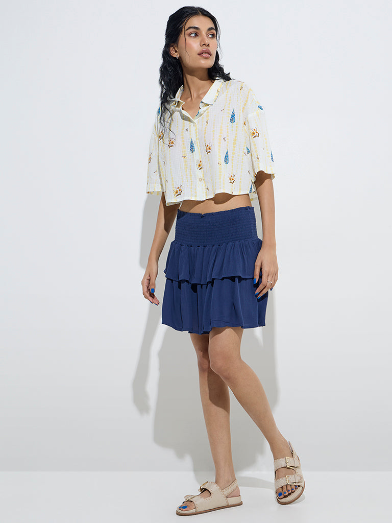 Bombay Paisley Off-White Floral Design Cotton Shirt