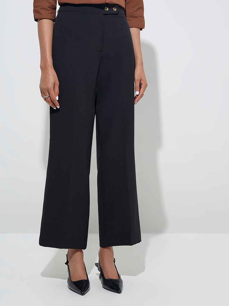 Wardrobe Black Flared High-Rise Trousers