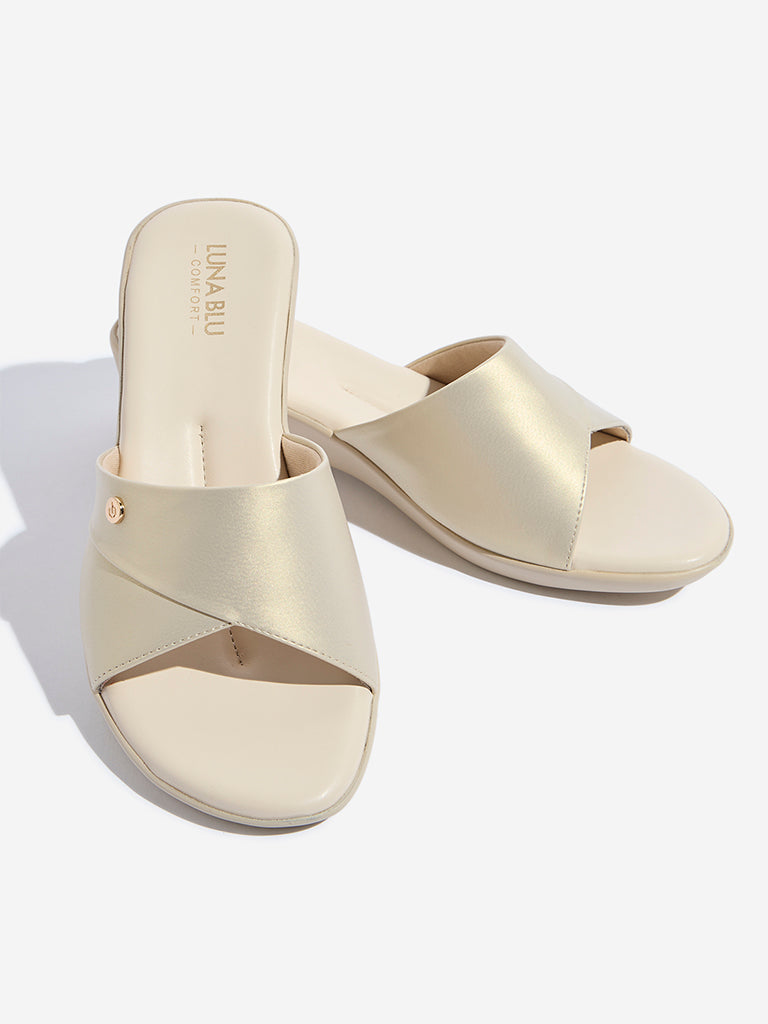 LUNA BLU Ivory Peep Toe Heel Sandals