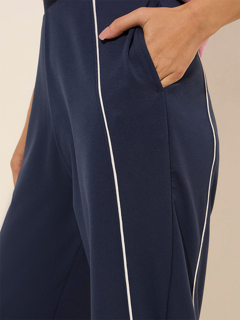 Studiofit Navy High-Rise Track Pants