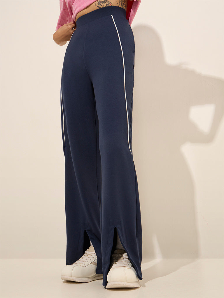 Studiofit Navy High-Rise Track Pants