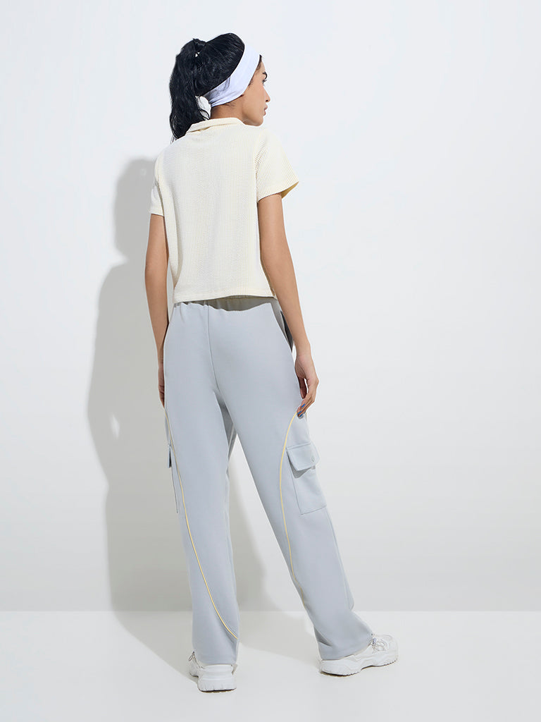 Studiofit Grey Cargo-Style High-Rise Track Pants