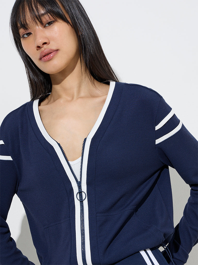 Studiofit Navy Striped Jacket