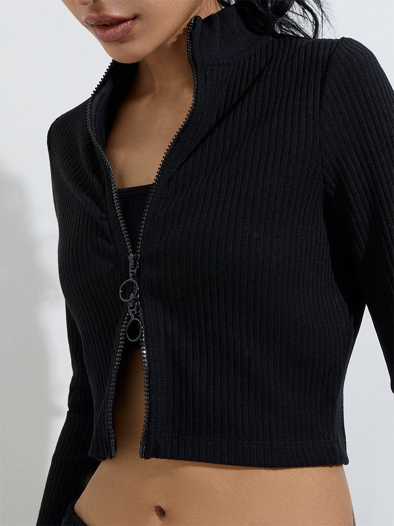 Studiofit Black Ribbed Jacket