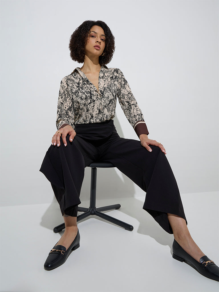 Wardrobe Brown Animal Patterned Shirt