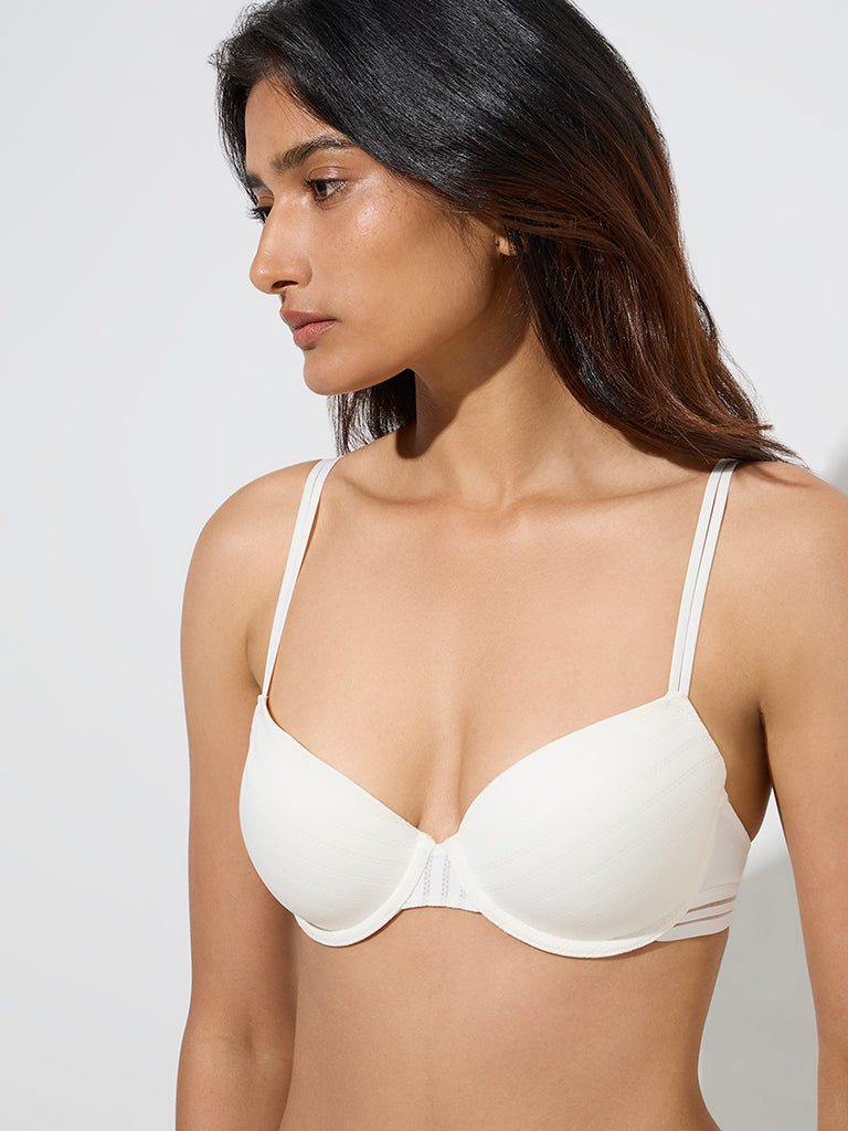 westisde Wunderlove Women's Ivory Under-Wired Bra - Pack of 2 for Casual Wear Zoom View