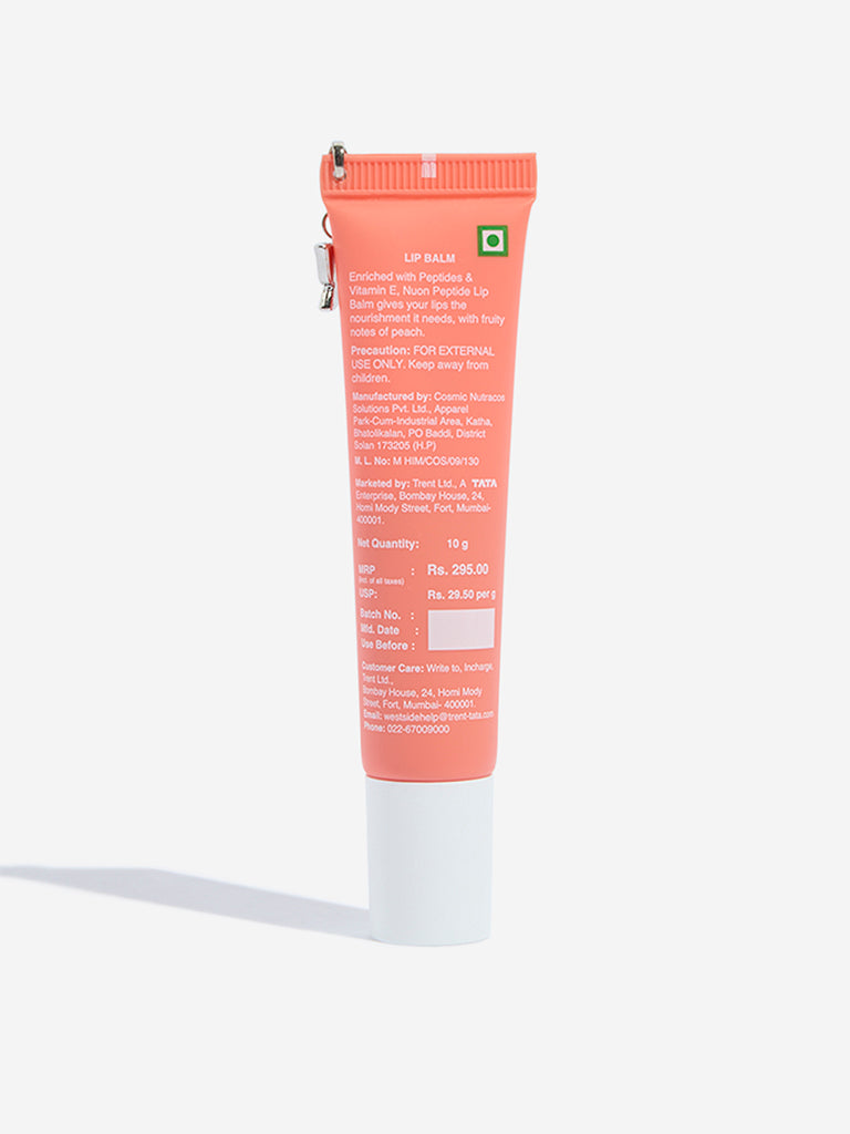 Nuon Peptide Summer Peach Lip Balm - 10 gm