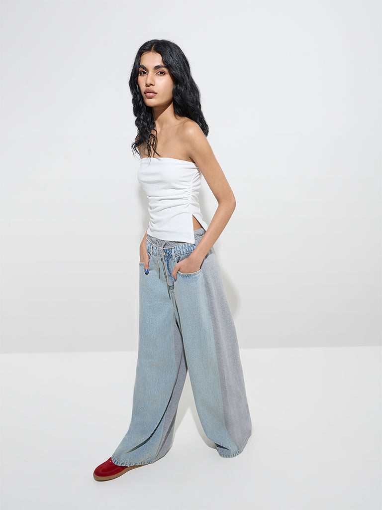 Nuon White Off-Shoulder Tube Top