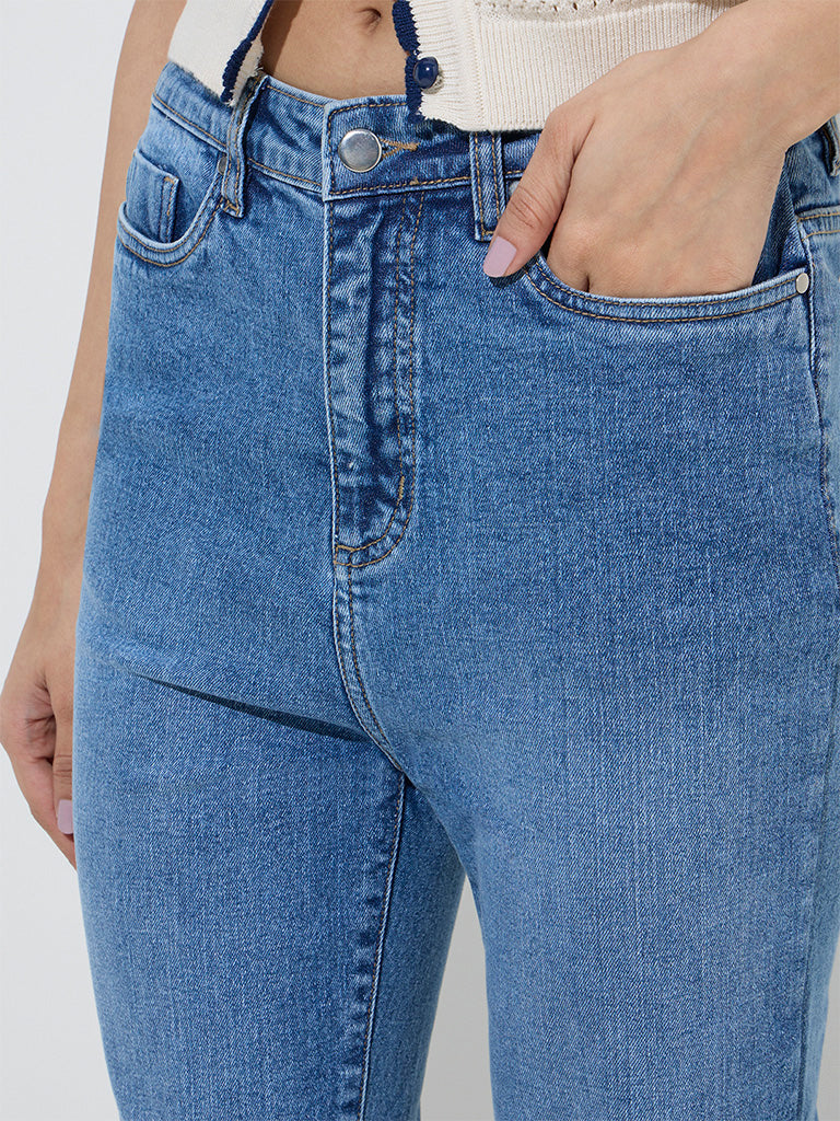 LOV Blue Straight - Fit Mid - Rise Jeans