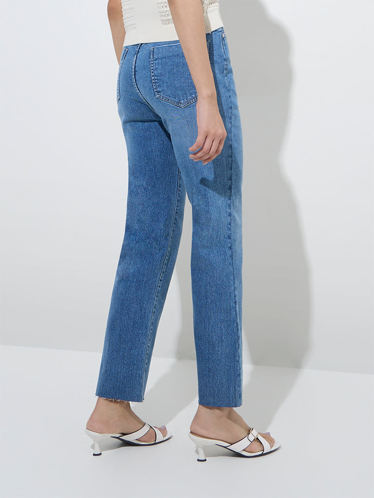 LOV Blue Straight - Fit Mid - Rise Jeans