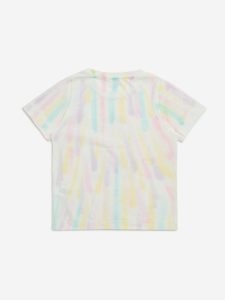 HOP Kids Multicolour Tie-Dye Design Cotton T-Shirt