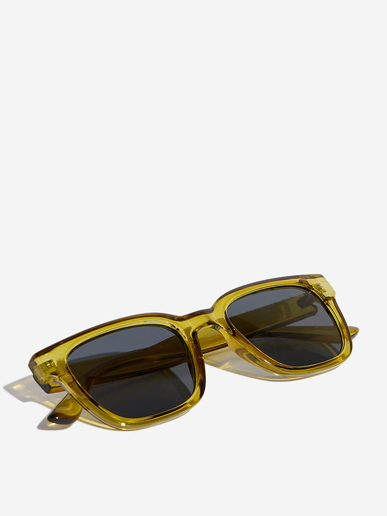 Nuon Green Square Sunglasses with Cleaning Cloth