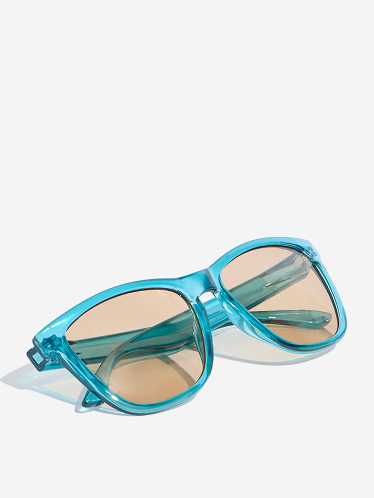 Nuon Blue Square Sunglasses with Cleaning Cloth