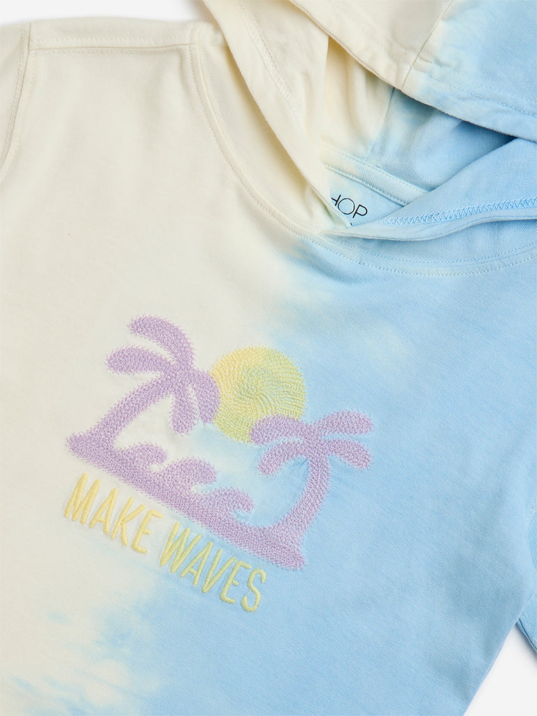 HOP Kids Blue Beach-Inspired Cotton Hoodie