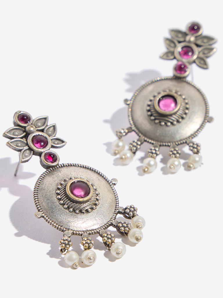 Westside Accessories Silver Quirky Gemstone Earrings