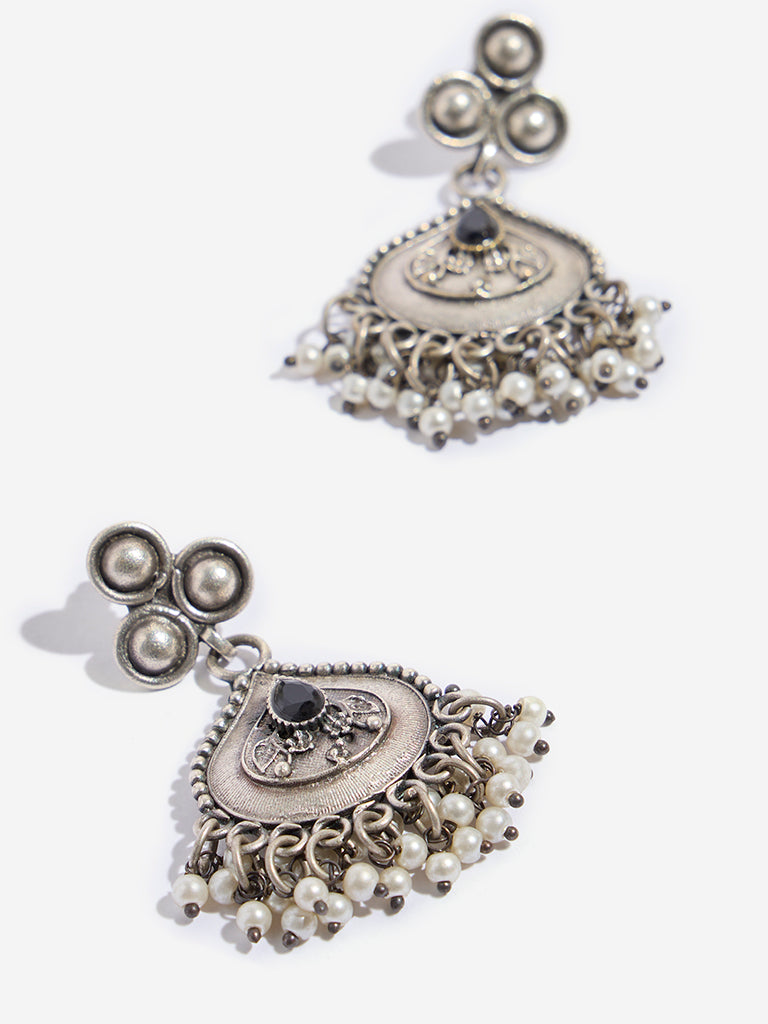 Westside Accessories Silver Teardrop Hanging Earrings