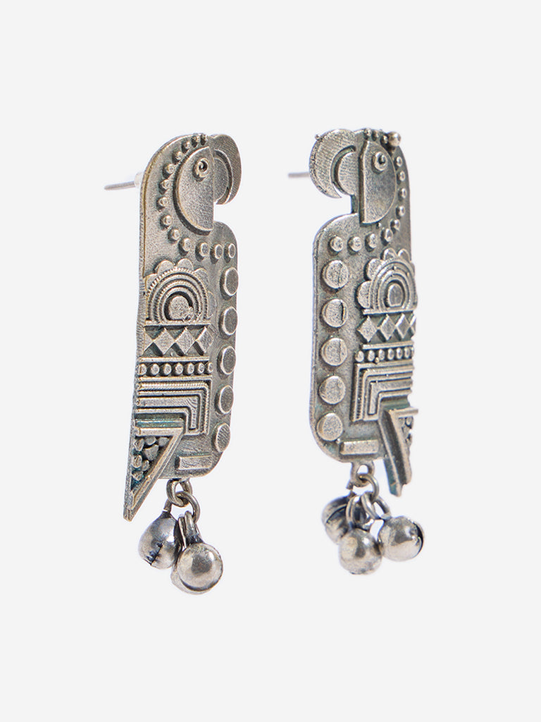 Westside Accessories Silver Parrot Earrings