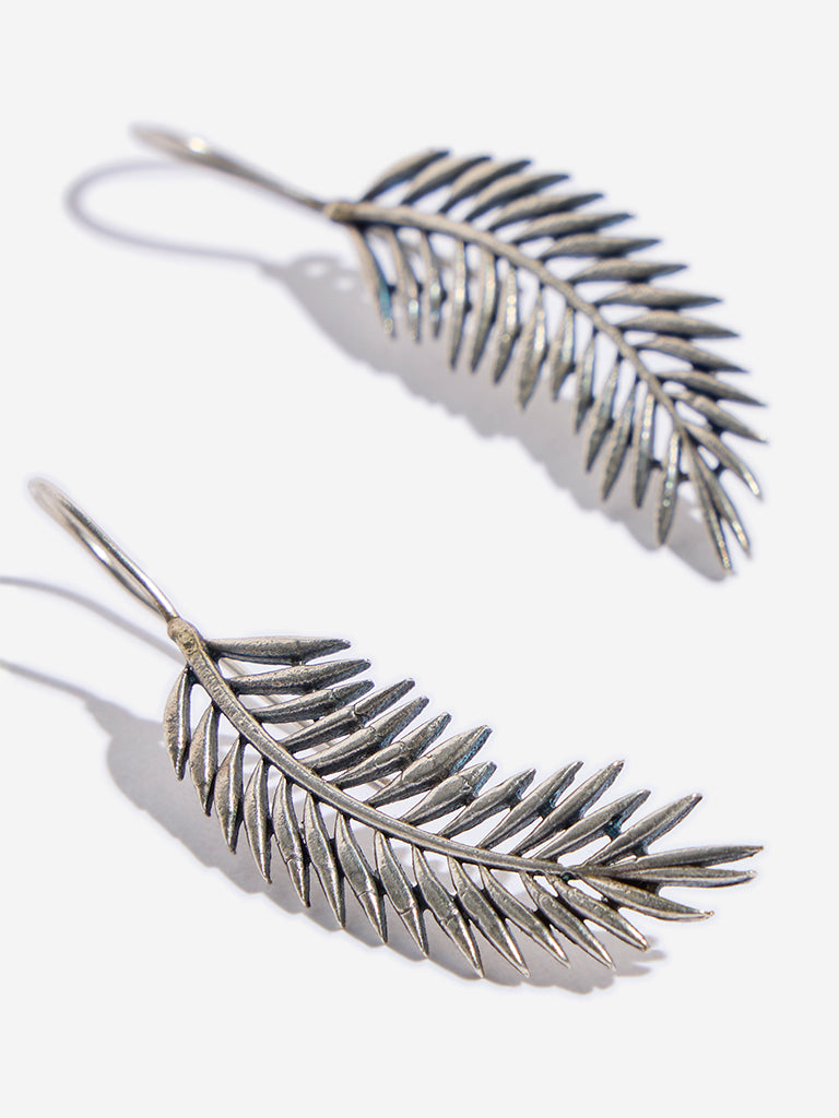 Westside Accessories Silver Leaf Earrings