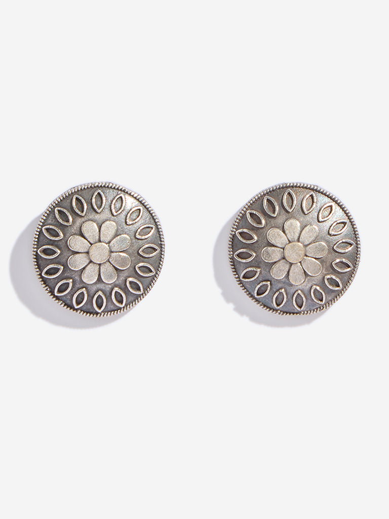 Westside Accessories Silver Afghan Stud Earrings