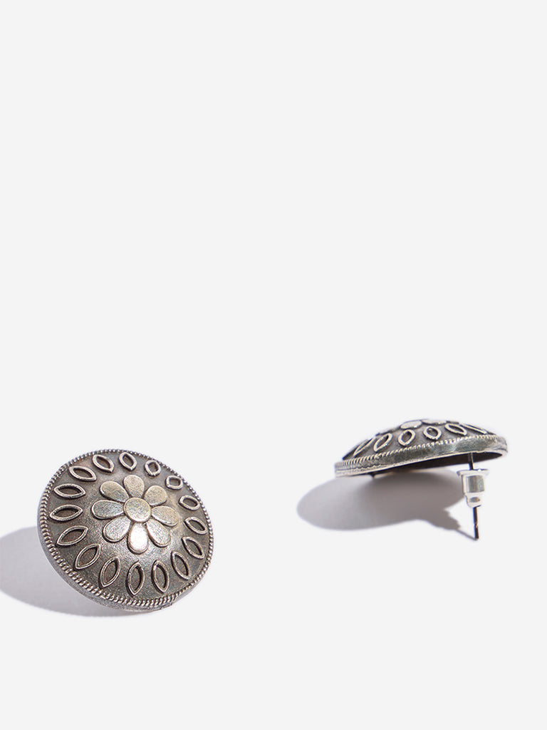 Westside Accessories Silver Afghan Stud Earrings