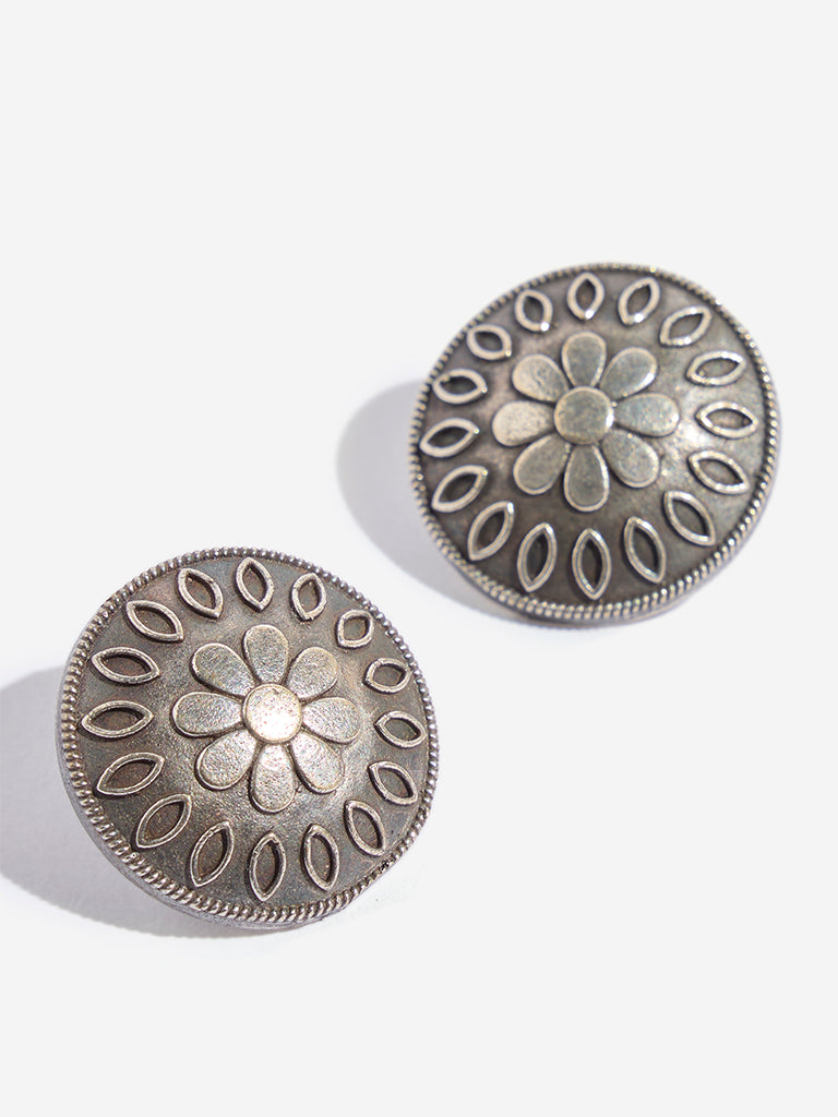 Westside Accessories Silver Afghan Stud Earrings