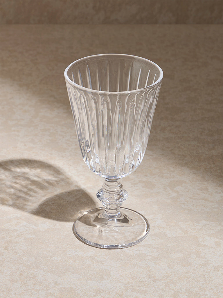 Westside Home Clear Ribbed-Textured Wine Glass