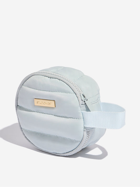 Studiowest Blue Quilted Round Makeup Pouch