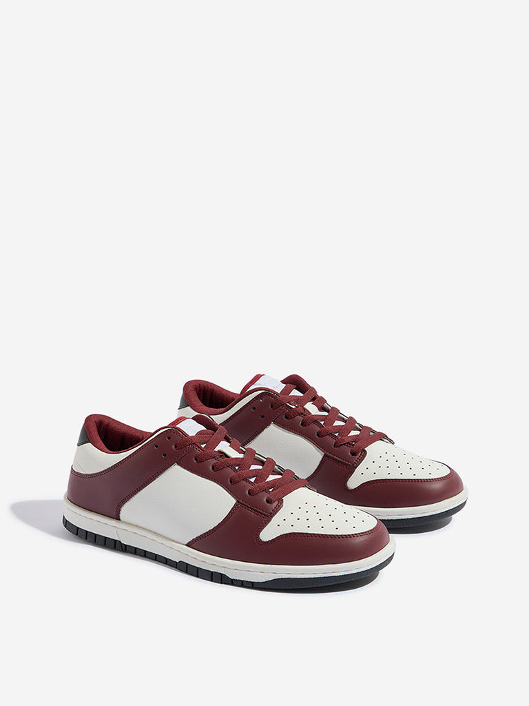 SOLEPLAY Red Colour-Blocked Lace-Up Sneakers