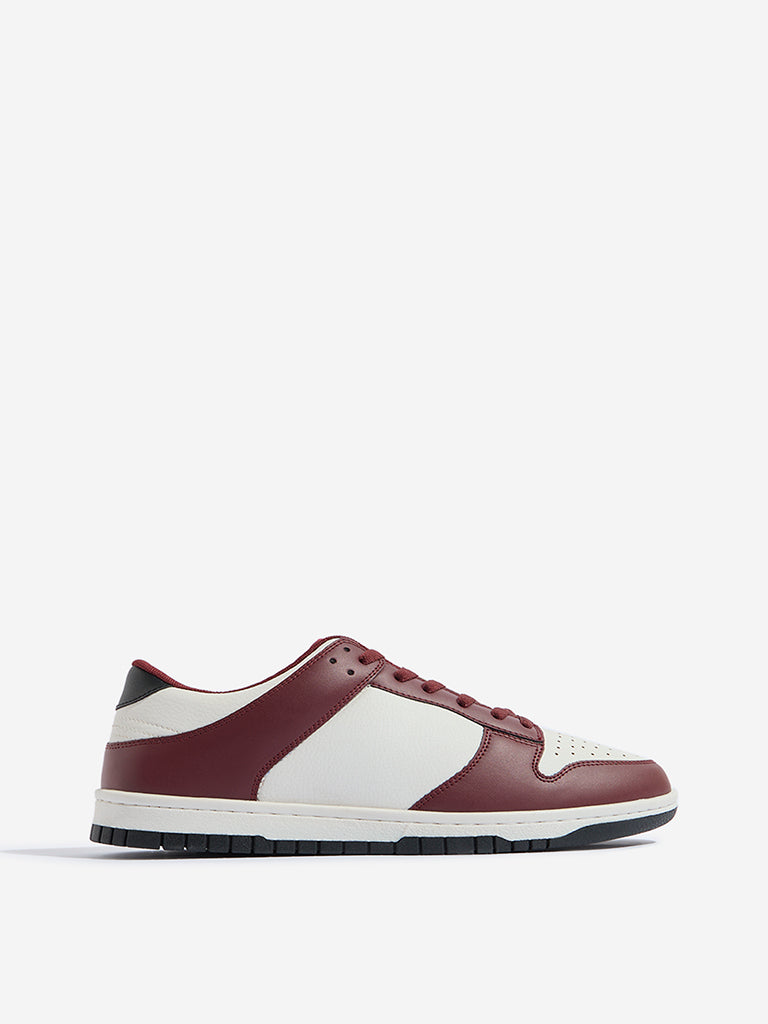 SOLEPLAY Red Colour-Blocked Lace-Up Sneakers