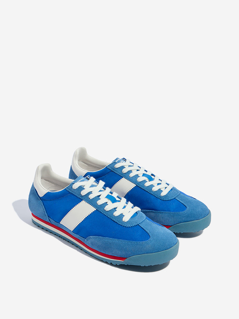 SOLEPLAY Blue Textured Lace-Up Sneakers
