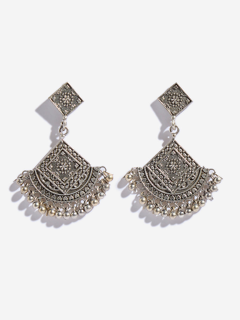 Westside Accessories Silver Afghan-Style Small Dangler Earrings