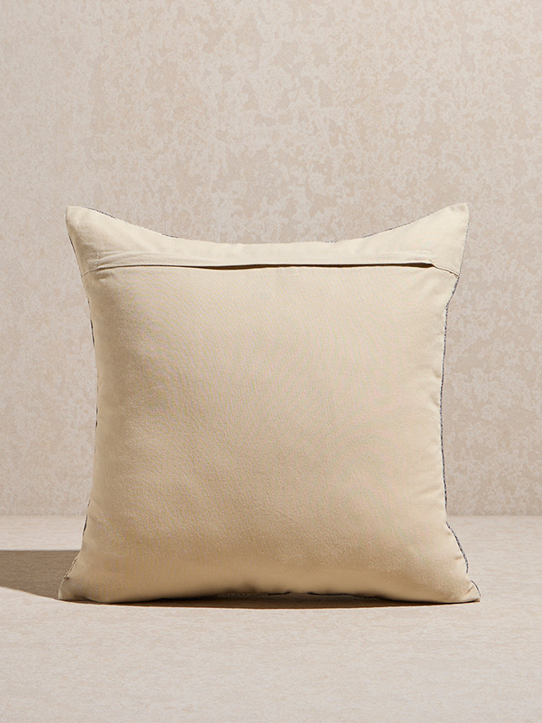Westside Home Dusty Blue Checks Design Cushion Cover