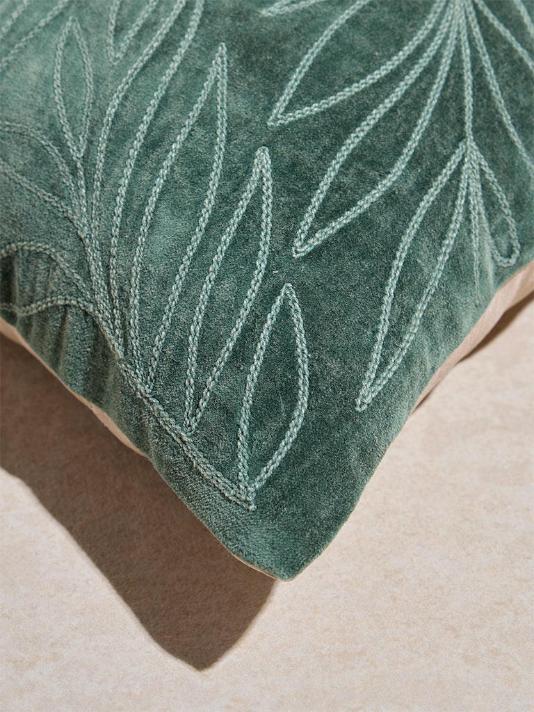 Westside Home Green Botanical Design Cushion Cover