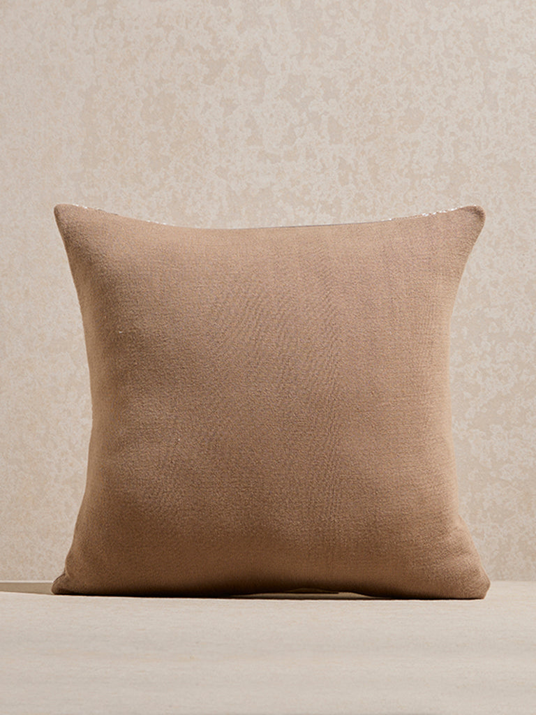 Westside Home Brown Chevron Printed Cushion Cover