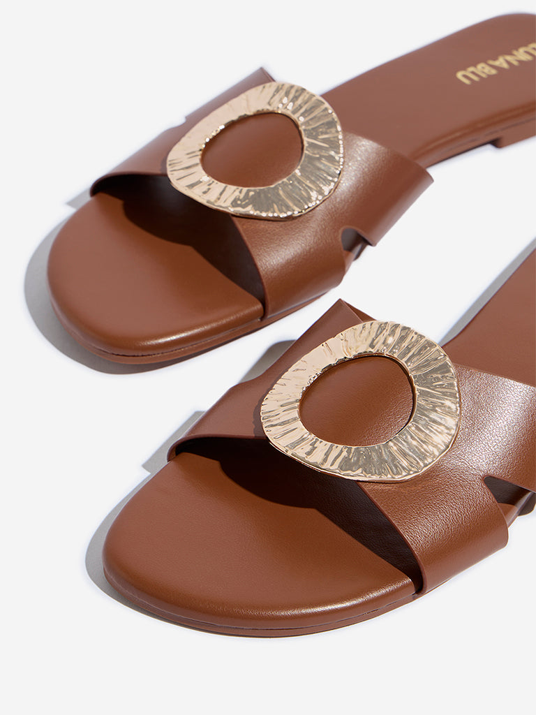 LUNA BLU Tan Hardware-Detailed Slides