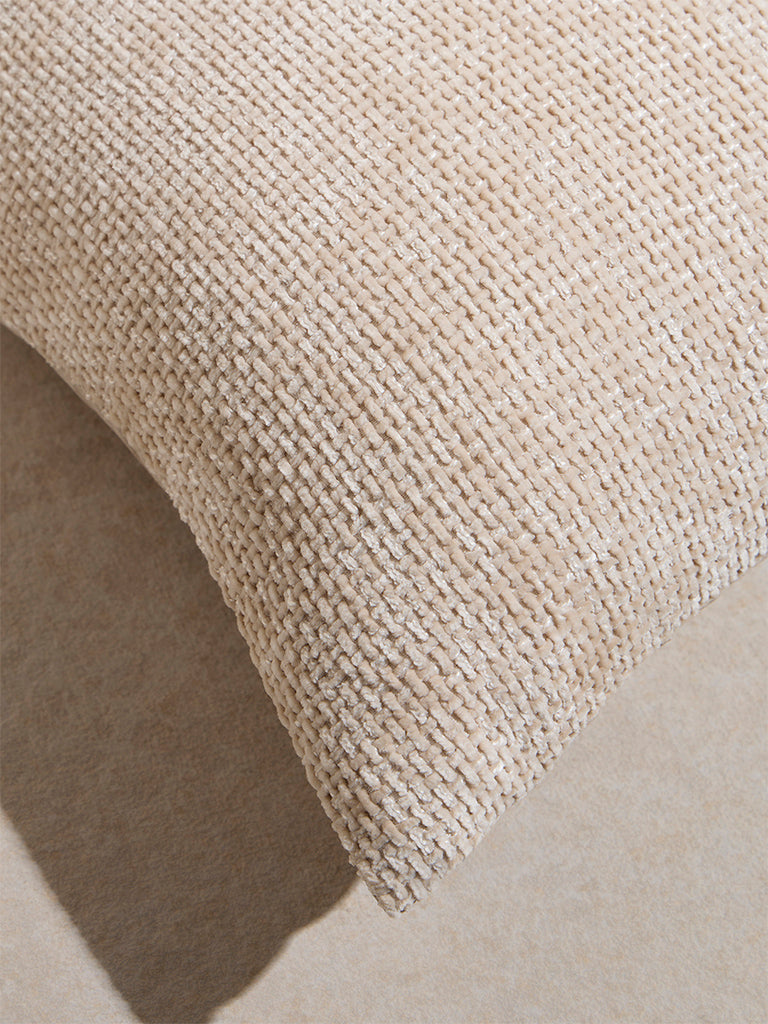 Westside Home Beige Chenille Cushion Cover