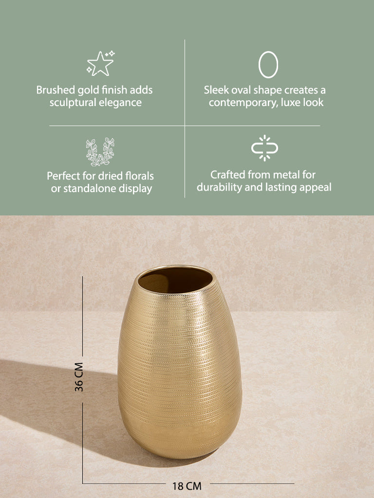 Westside Home Gold Textured Oval Vase