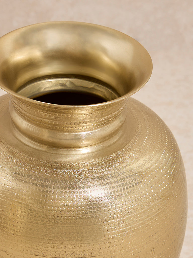 Westside Home Gold Textured Round Vase - Small